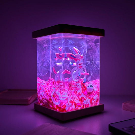 Sylveon Pokemon Resin Epoxy Lamp, Night Light