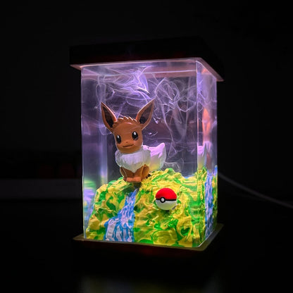 Eevee Evolution Pokemon Resin Epoxy Lamp, Night Light