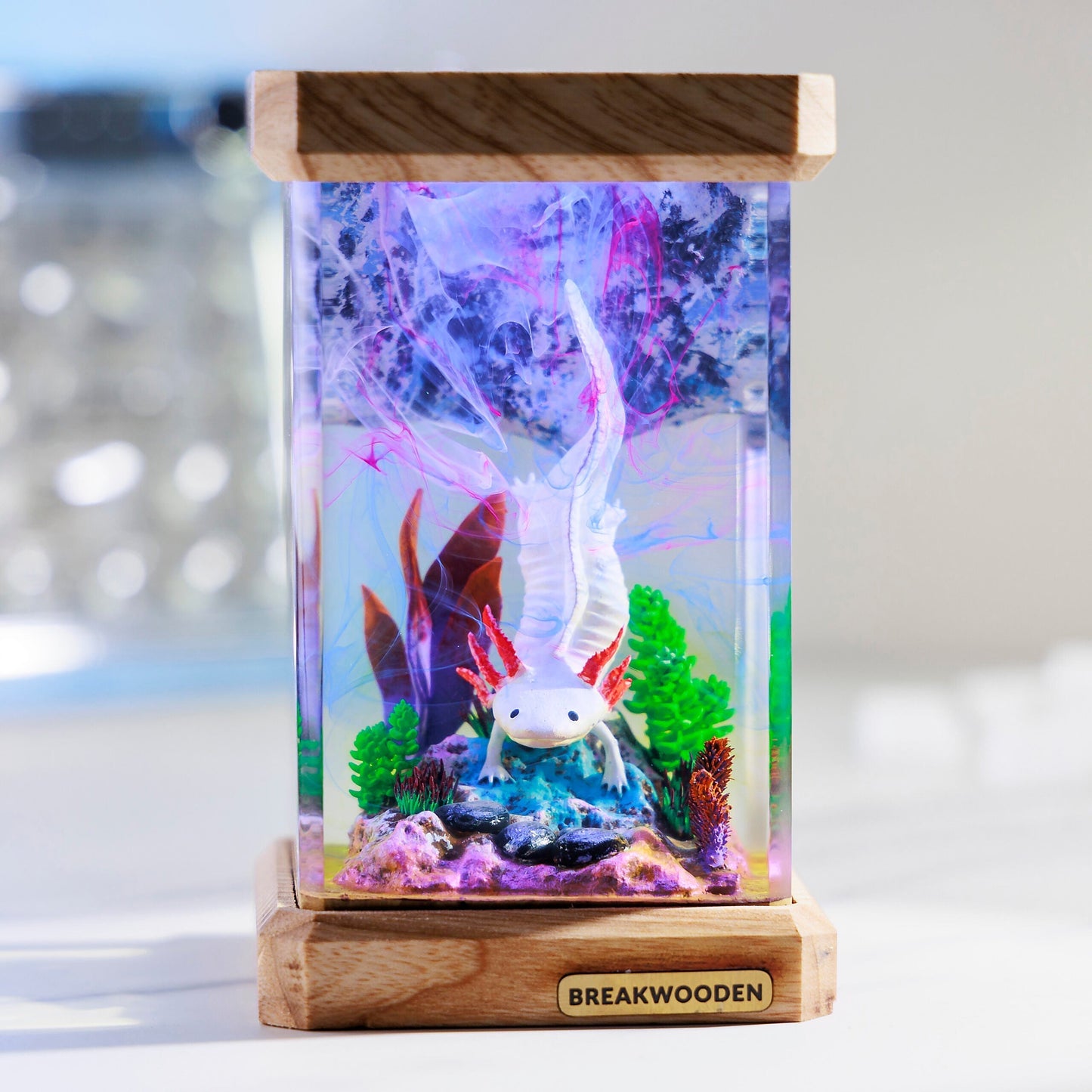 Axolotl Resin Lamp