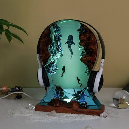 Whale Shark Headphone Stand Resin Lamp