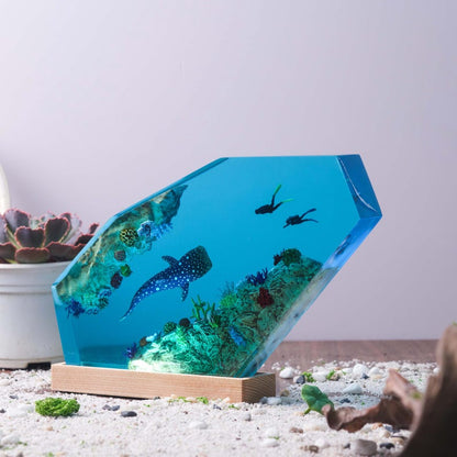 whale shark Resin Epoxy Lamp, Night Light