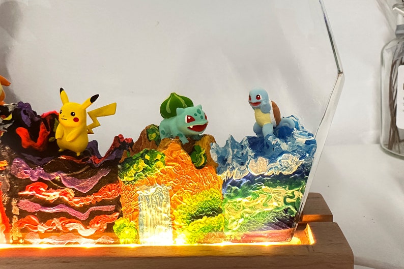 Pikachu Pokemon Resin Epoxy Lamp, Night Light