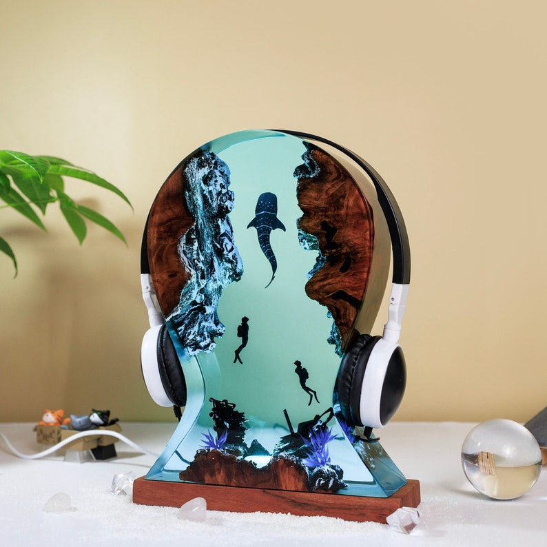 Whale Shark Headphone Stand Resin Lamp