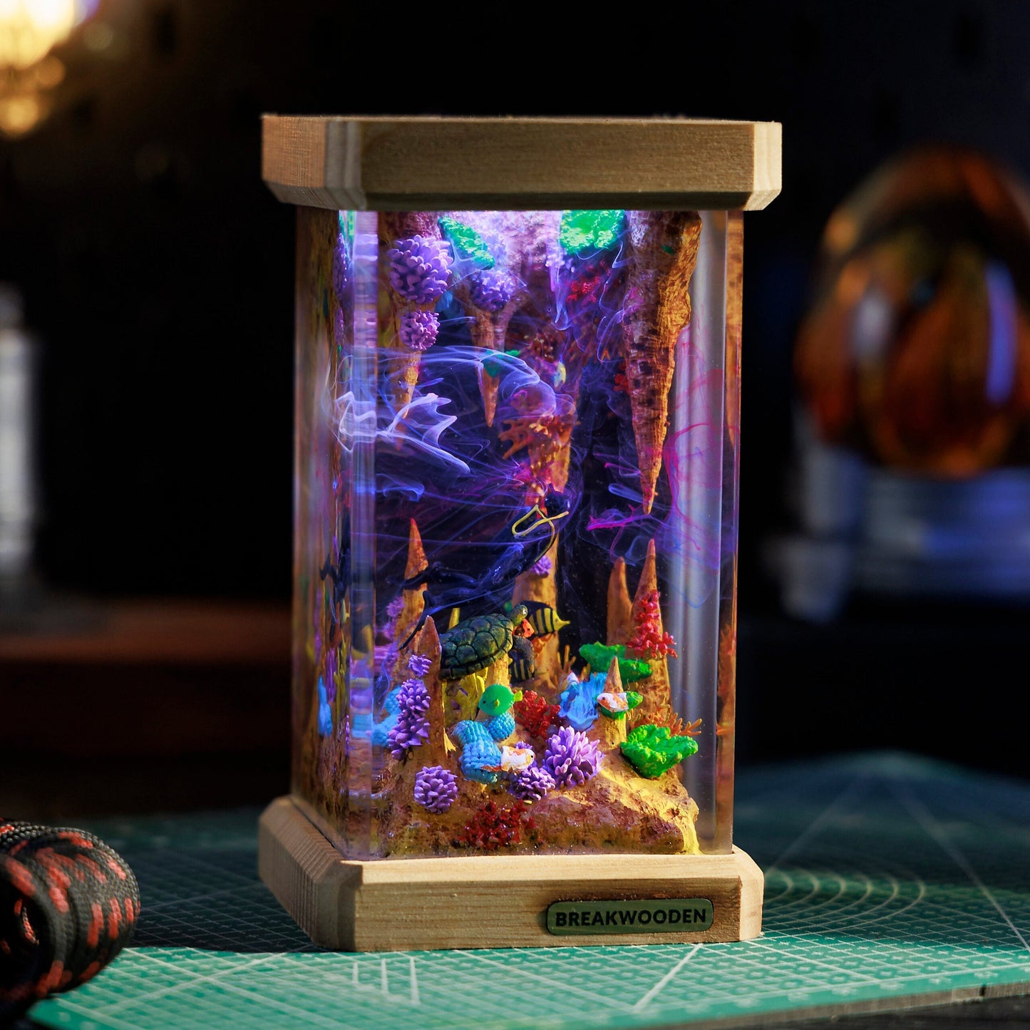 Scuba Diver Resin Lamp