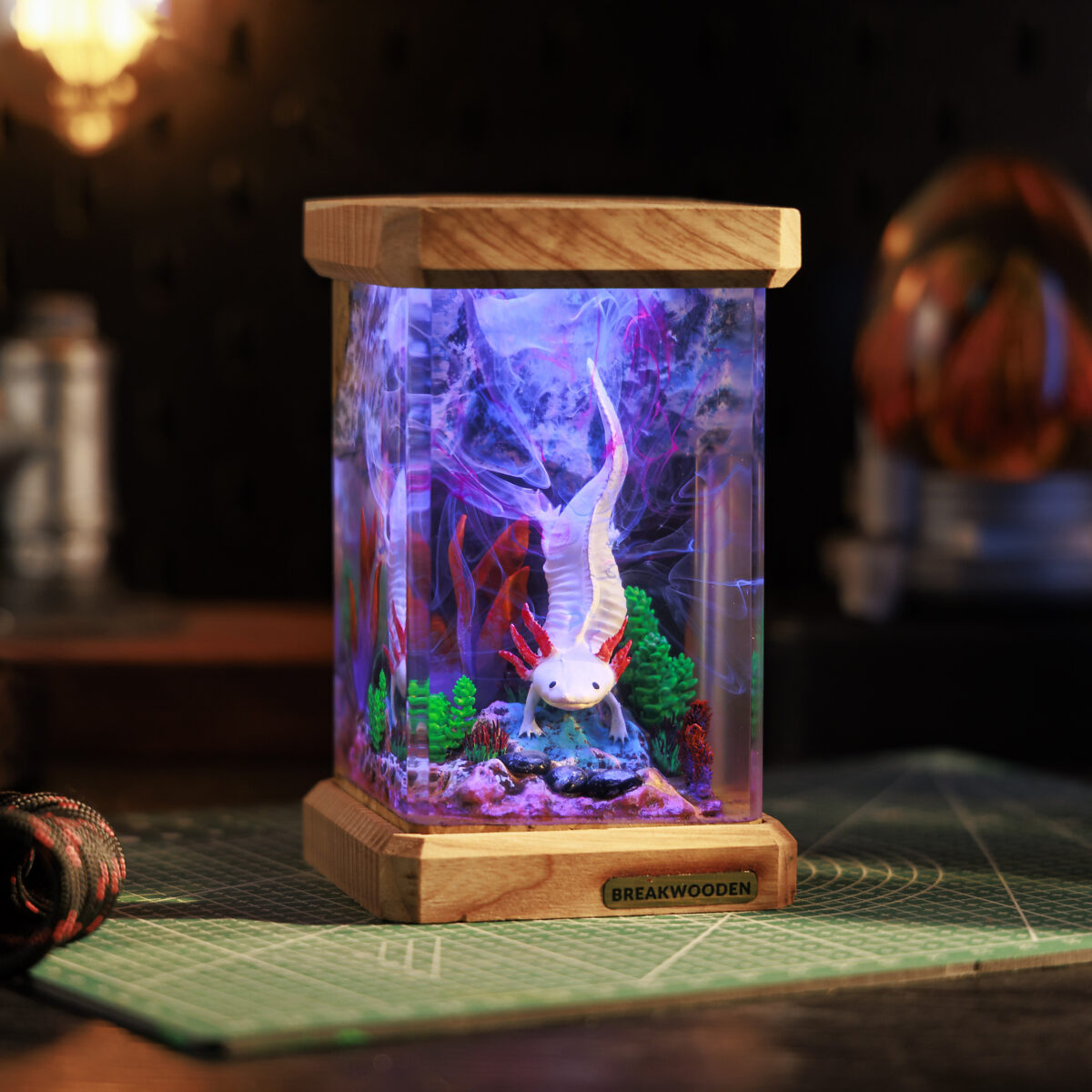 Axolotl Resin Lamp