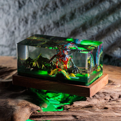 Carnivorous Dinosaur Diorama Resin Lamp