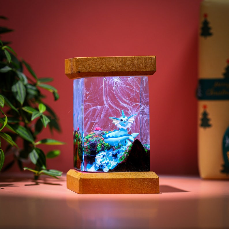 Vaporeon Pokemon Epoxy Lamp