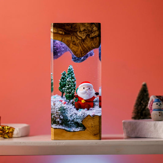 Christmas Snowman Santa Resin Lamp