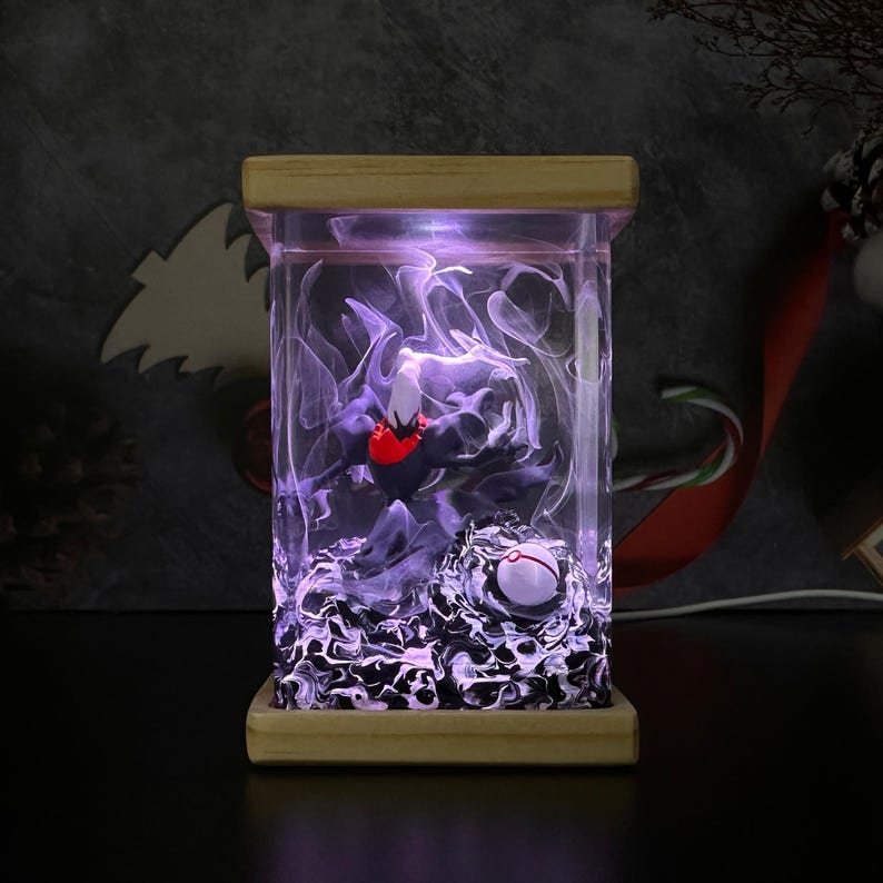 Darkrai Pokemon Resin Epoxy Lamp, Night Light