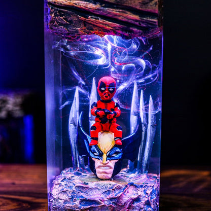 Wolverine Deadpool Funny Night Light Lamp