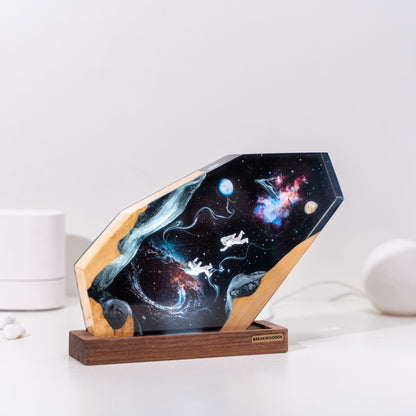 Interstellar Resin Lamp – Custom Night Light Hexagon