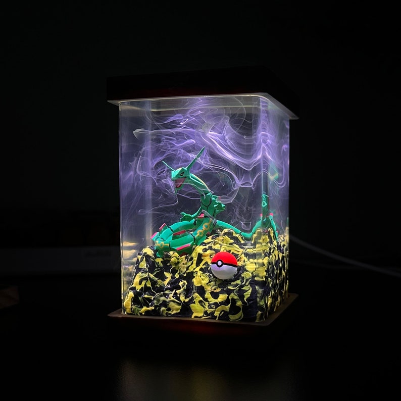 Rayquaza Pokemon Resin Epoxy Lamp, Night Light