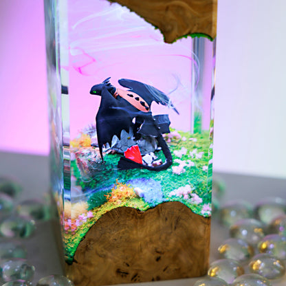 Black Dragon Resin Diorama Lamp 1