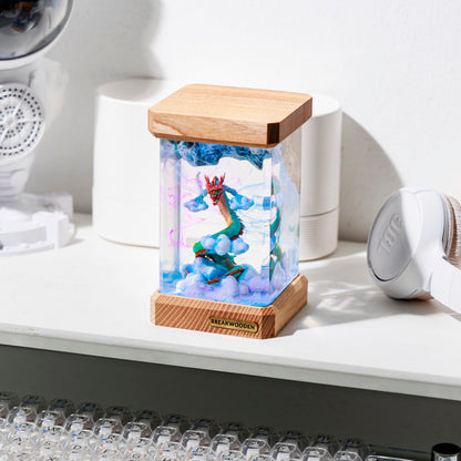 Mythology Blue Dragon Resin Lamp