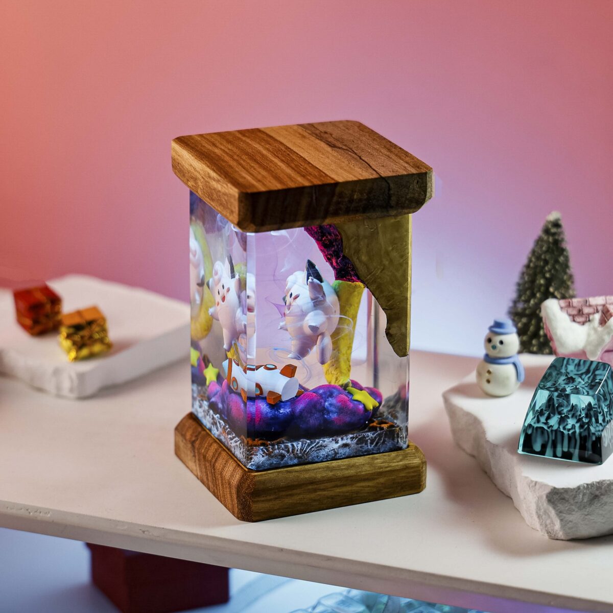 Clefairy Pokemon Resin Diorama Lamp