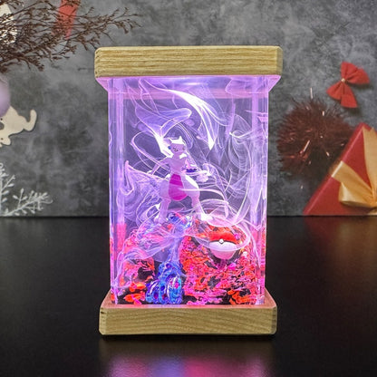 Mewtwo Pokemon Resin Epoxy Lamp, Night Light