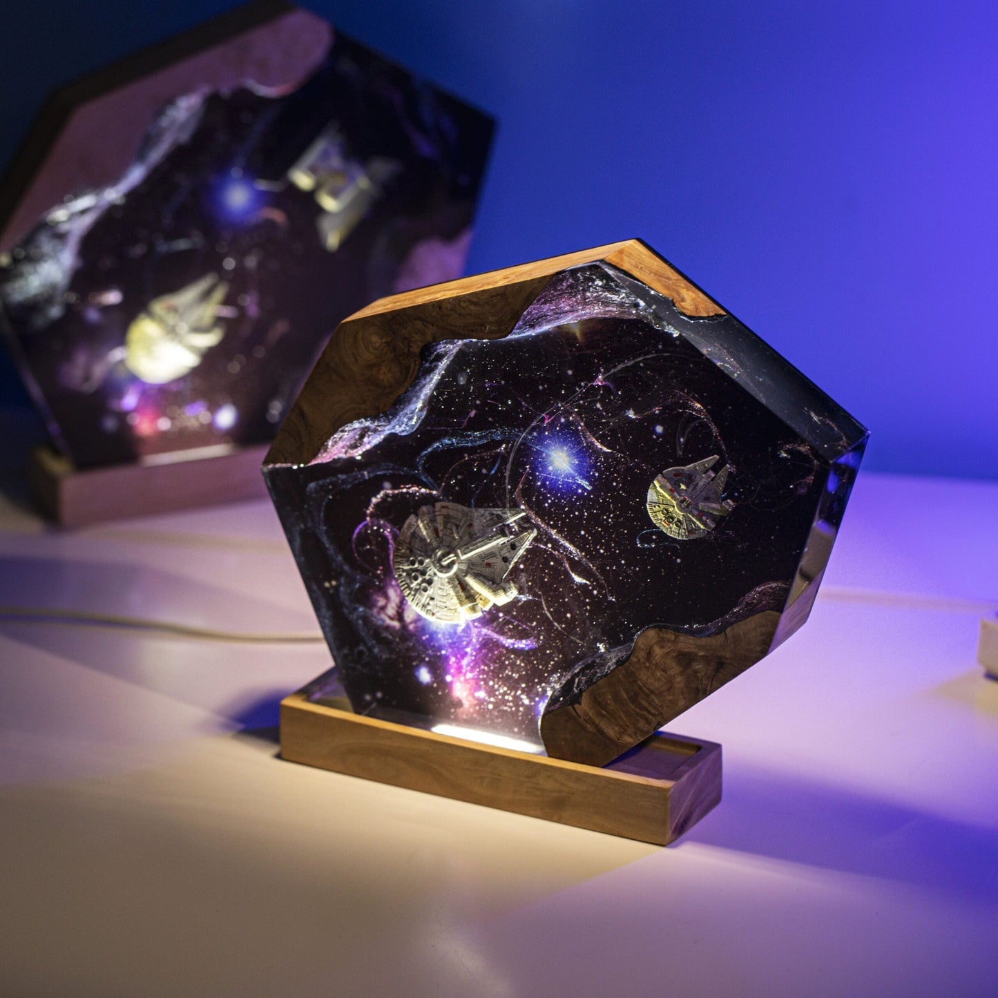 Spaceships in Interstellar Resin Lamp