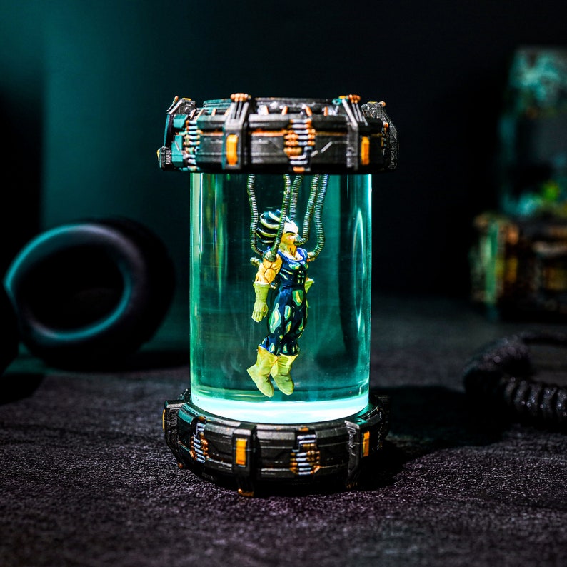 Dragon Ball Goku in a Healing Chamber & Vegeta Resin Lamp